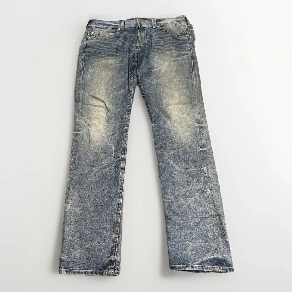 True Religion Men’s Skinny EW SN Jeans Size 38 – Light Wash Vintage Look